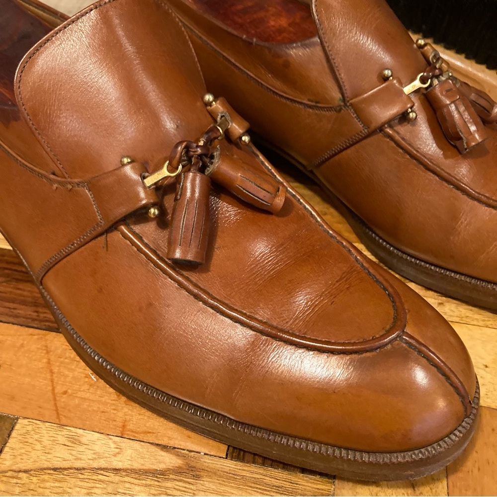 Vintage Imperial Florsheim 5-Nail Tassel Loafer Dress Shoes Brown Leather 11C